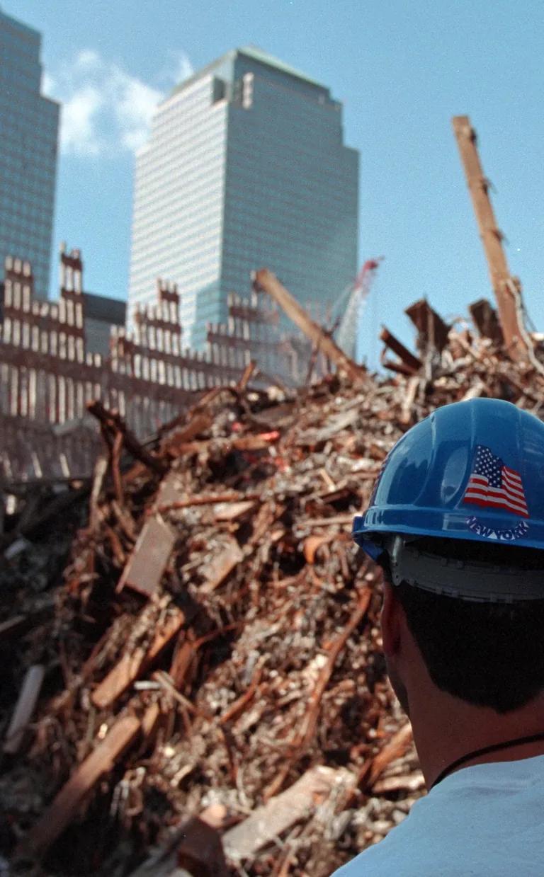 US Coast Guard photograph of a worker at Ground Zero following the September 11, 2001 attacks
