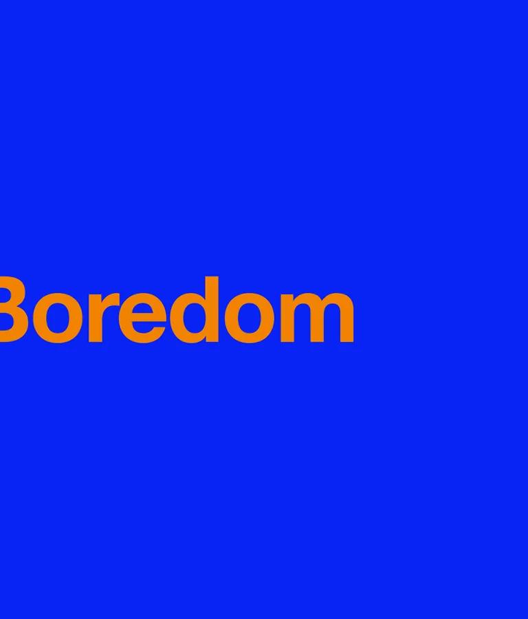 Text-based artwork by Tony Cokes from the installation On Boredom