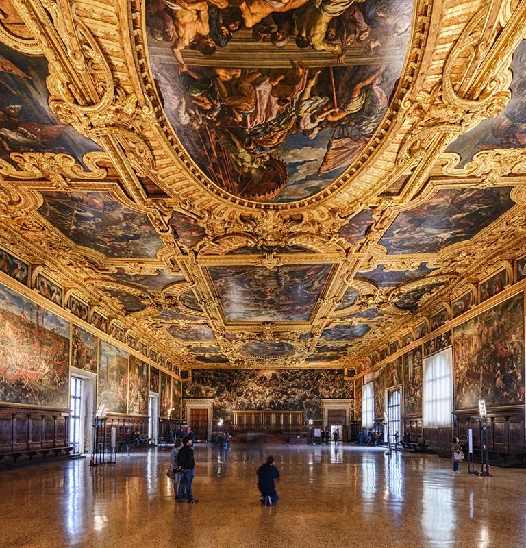 Panorama of the Great Council hall in the Doge's Palace