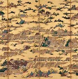 Scenes In and Around the Capital (left screen) by Kano Eitoku, National Treasure, Yonezawa City Uesugi Museum