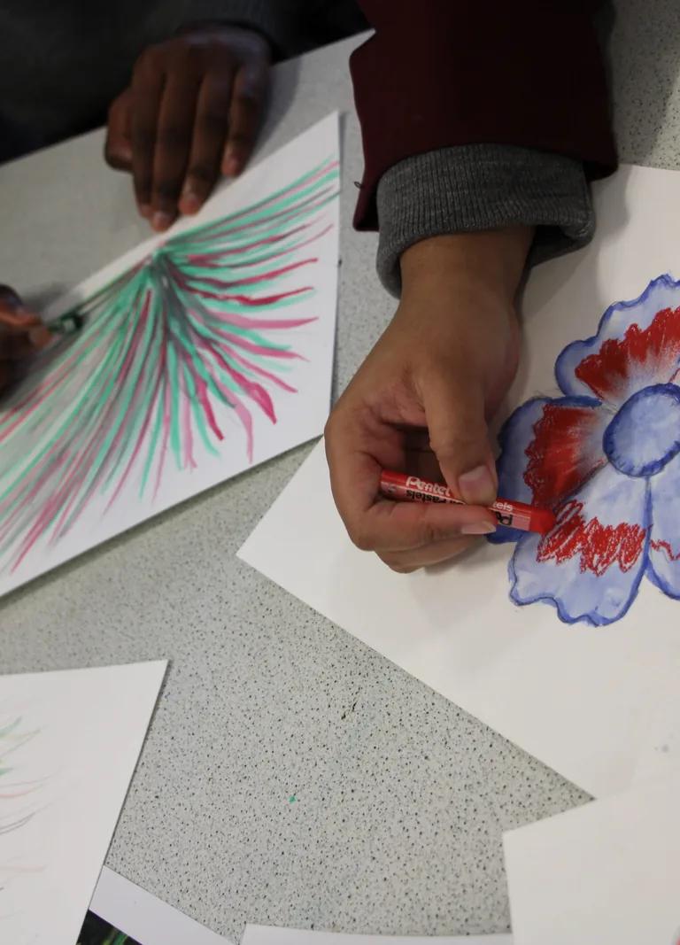 Student artwork displayed in the Horniman Gardens for the 125th anniversary