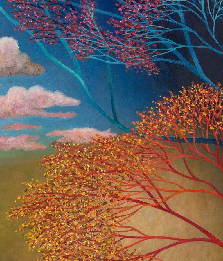 Landscape painting by Scott Kahn on view at David Zwirner, New York