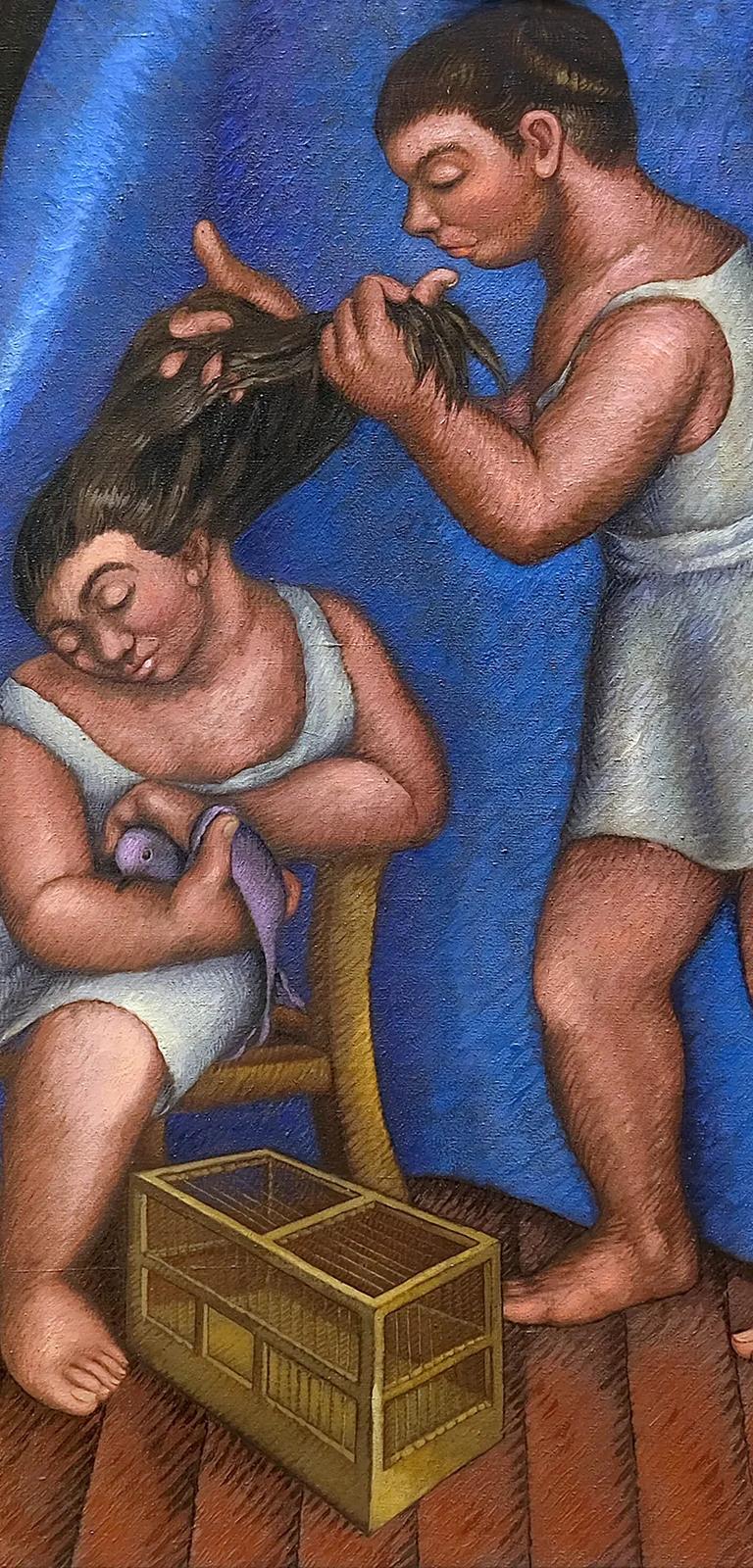 Niñas con jaula, from MUNAL's 20th-century collection
