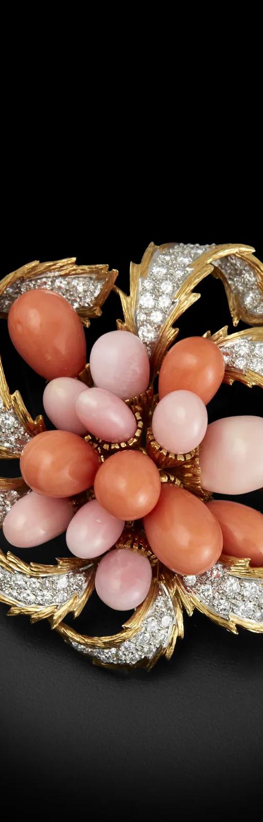 Diamond and conch pearl brooch from Marjorie Merriweather Post's jewellery collection