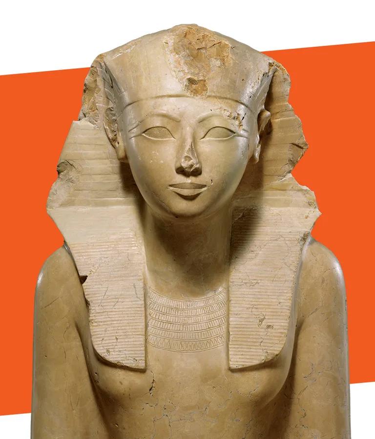 Seated statue of the pharaoh Hatshepsut (detail), Egyptian, New Kingdom, 18th Dynasty