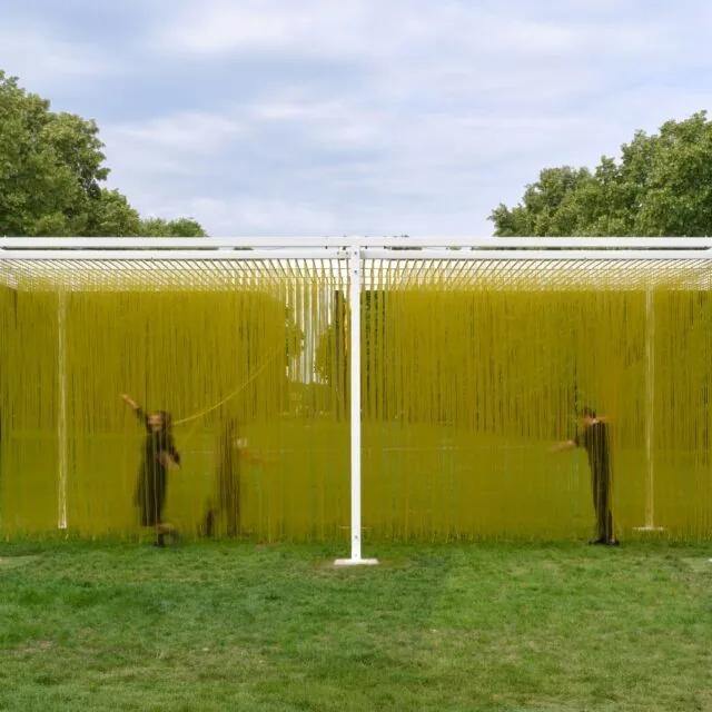 Jesús Rafael Soto: Pénétrable BBL Jaune, kinetic sculpture in Kensington Gardens