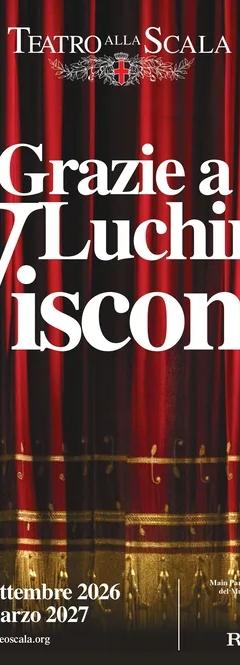 Poster for the exhibition Grazie a Luchino Visconti at the Museo Teatrale alla Scala