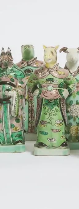 Set of Chinese zodiac animal figures