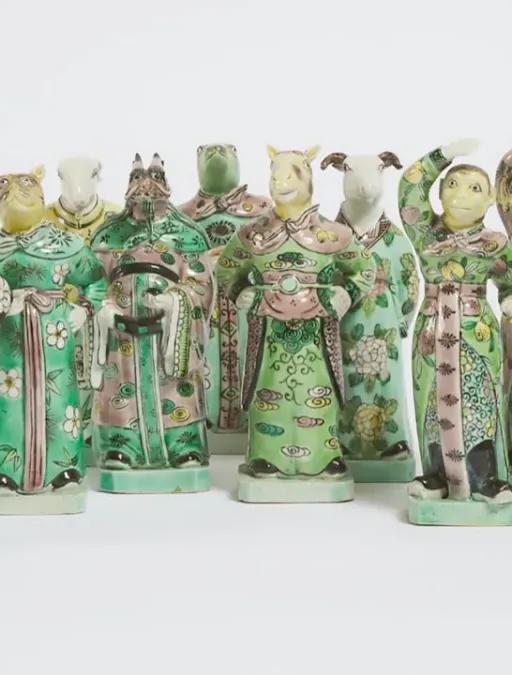 Set of Chinese zodiac animal figures