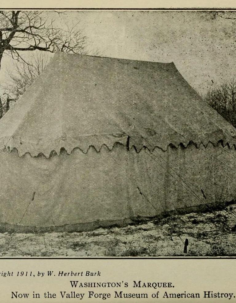 General George Washington's Revolutionary War headquarters tent, photographed in 1920