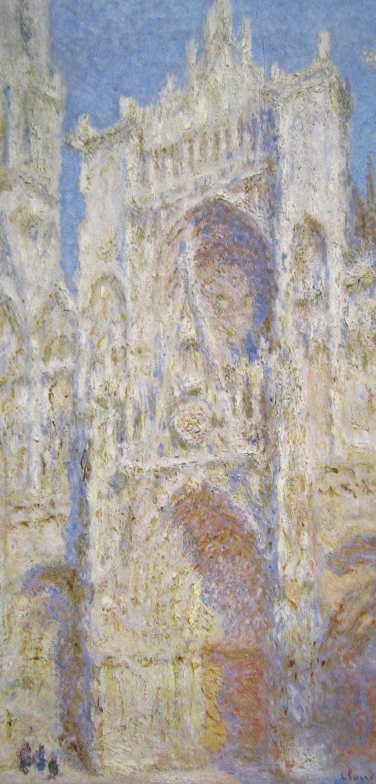 Claude Monet, Rouen Cathedral, West Façade, Sunlight (1894), part of the Monet and Time exhibition at Musée de l'Orangerie
