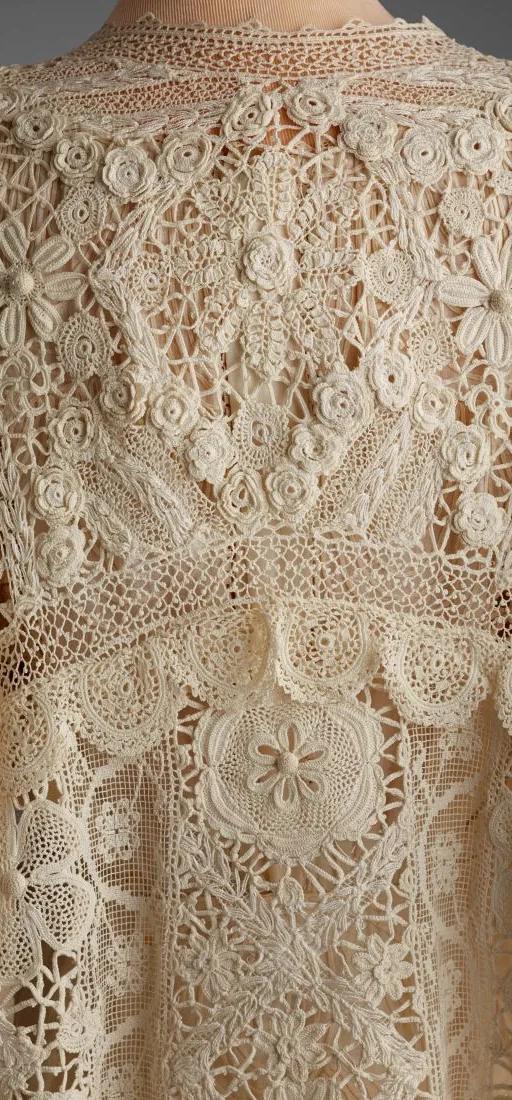 Lace afternoon dress from the Hillwood collection, shown in Interwoven: A Tradition of Textiles