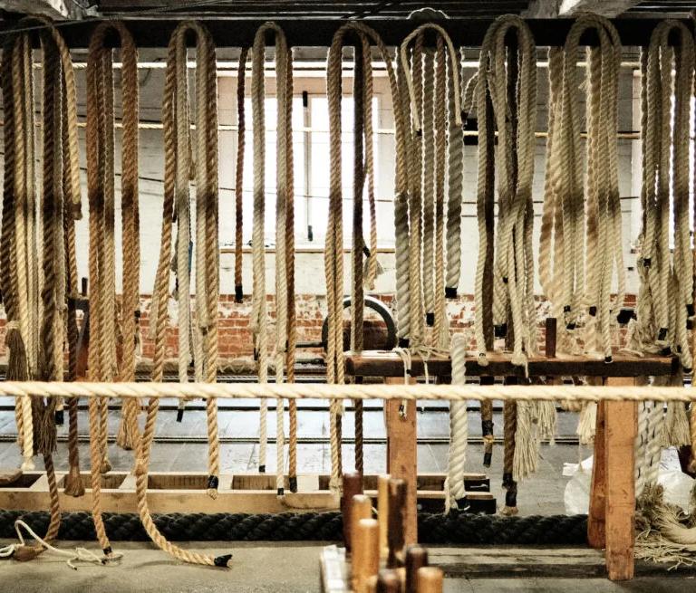 Rope making activity at The Ropery, Chatham Historic Dockyard