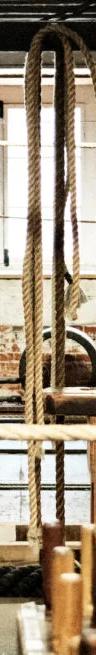 Rope making activity at The Ropery, Chatham Historic Dockyard
