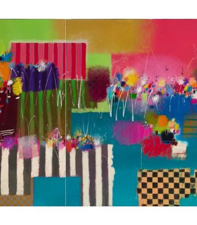 Abstract work by Moe Brooker in Listen with Your Eyes at Woodmere Art Museum