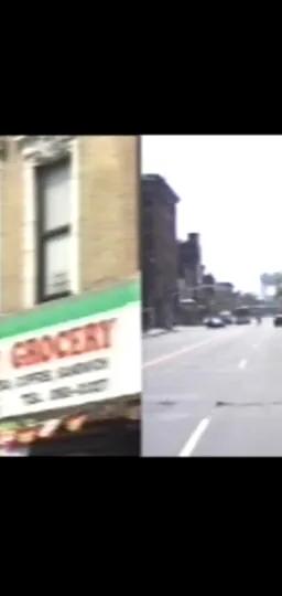 Still from Nari Ward, Pushing Savior, 1996, video, in the ICA Boston collection