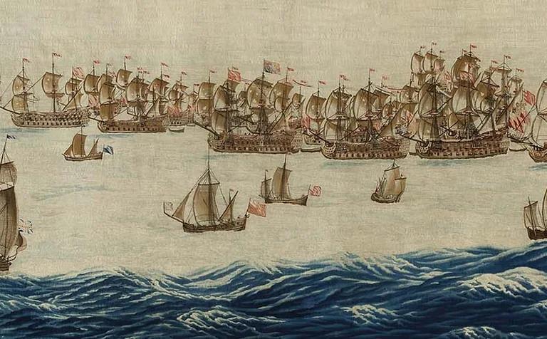 Solebay tapestry designed by Willem van de Velde the Elder