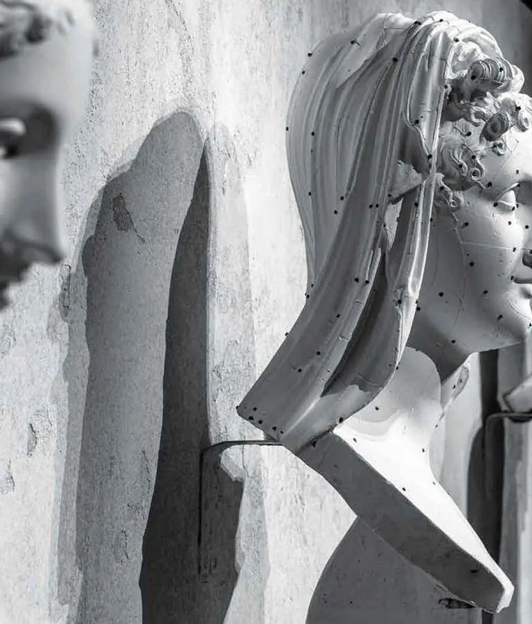 Canova plaster busts in the exhibition Beauty and the Ideal, Pinacoteca di Brera