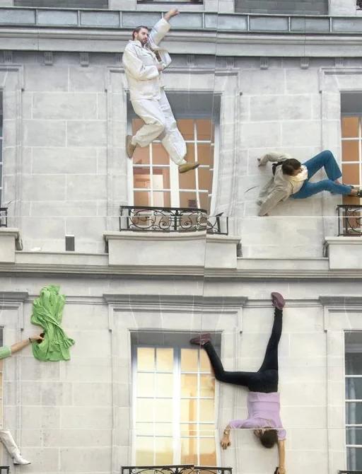 Leandro Erlich's tilted Haussmann-building installation