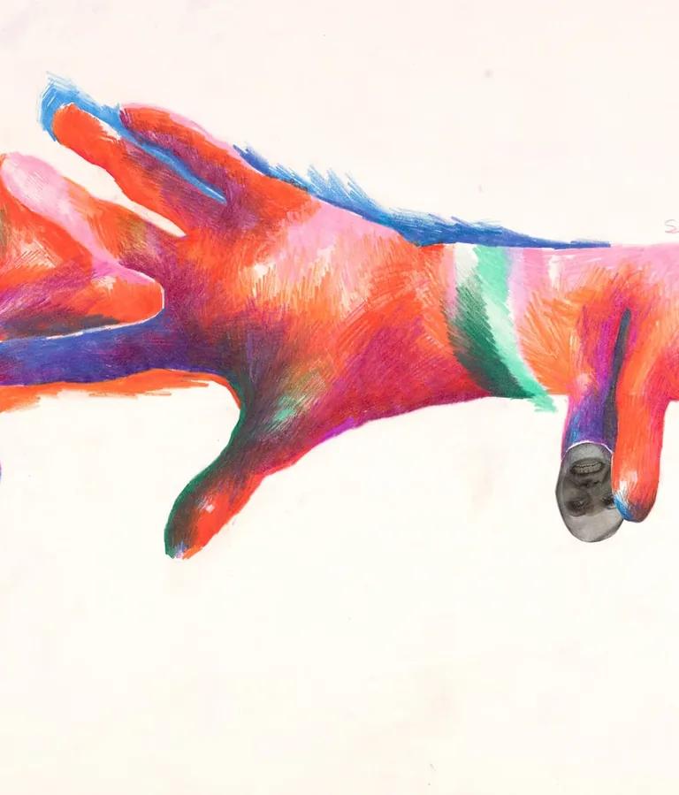 Marisol Escobar, Untitled, 1974, coloured pencil and collage on paper