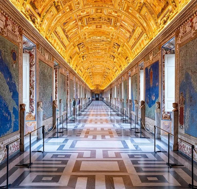 The frescoed corridor of the Gallery of the Geographical Maps in the Vatican Museums