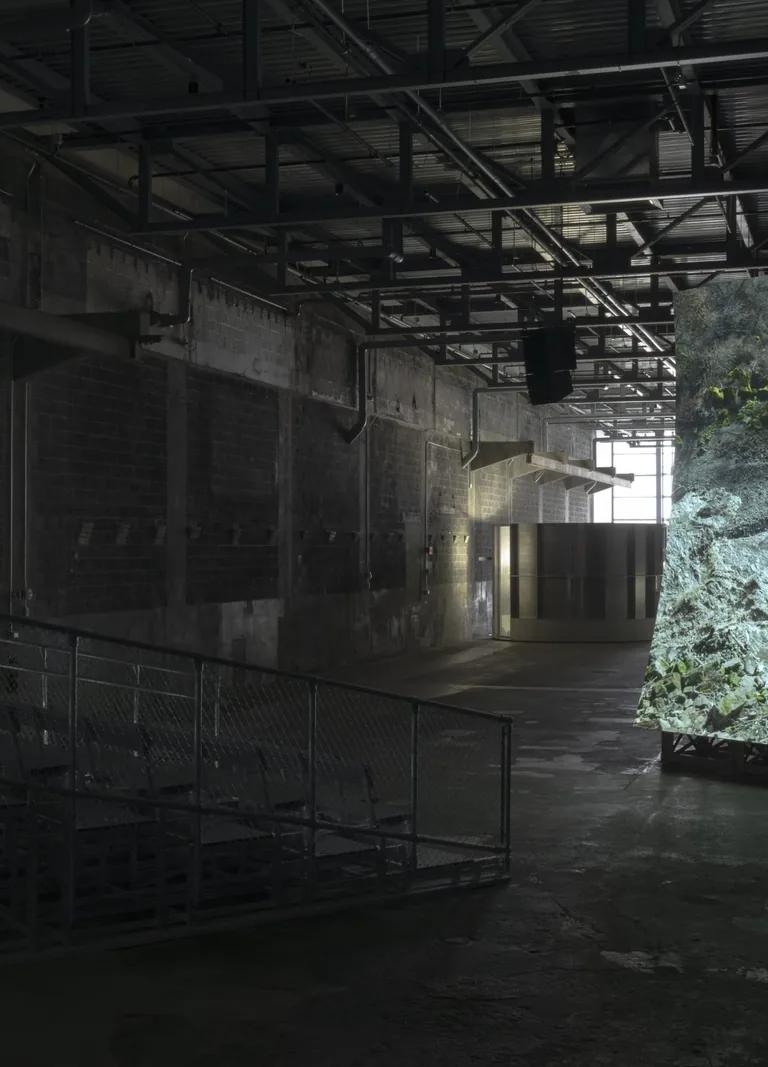 Installation view of Lucy Raven: Rounds at the ICA Watershed, East Boston