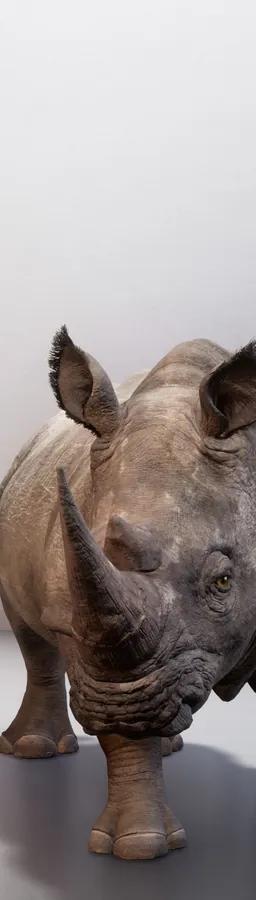 Digitally resurrected Northern white rhino from The Substitute installation by Alexandra Daisy Ginsberg at Cooper Hewitt