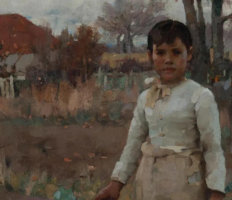 Detail of A Hind's Daughter by Sir James Guthrie