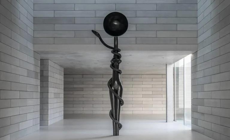 Installation view of Simone Leigh bronzes in Room 1 of the Pavilions at Glenstone
