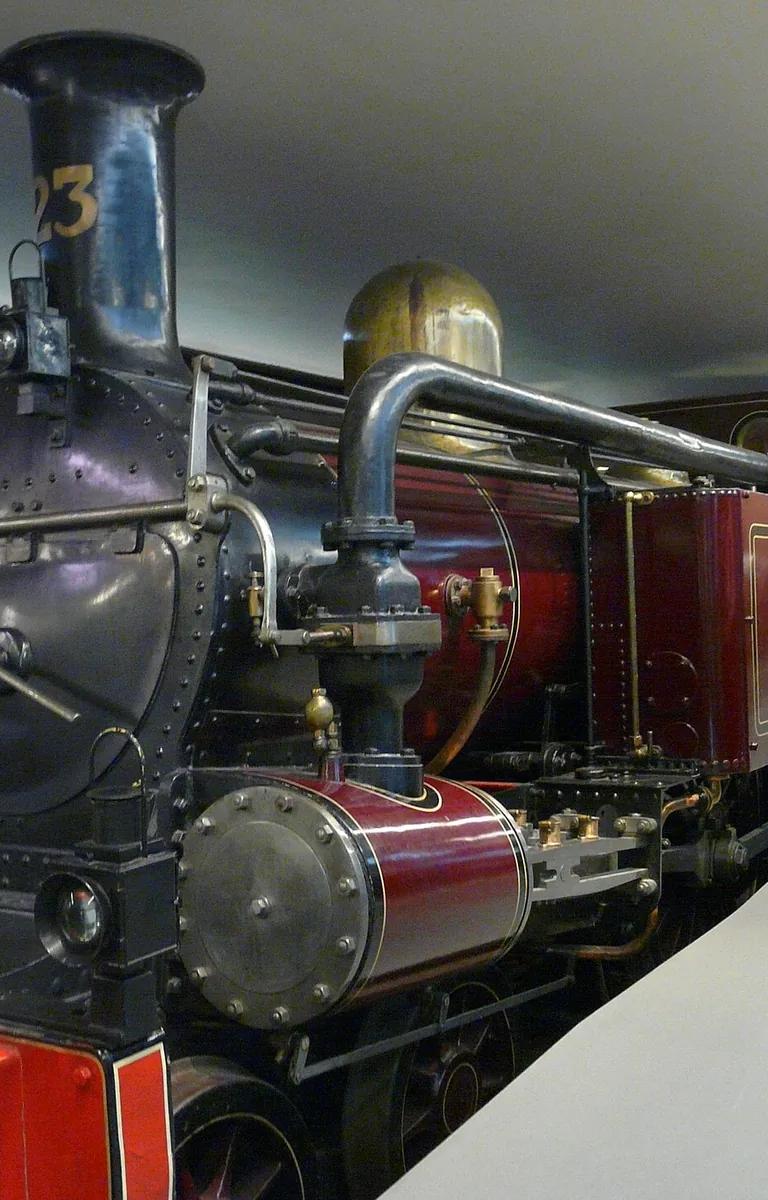 Metropolitan Railway steam locomotive on display at the London Transport Museum