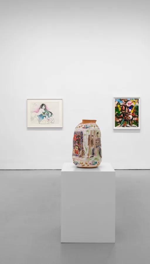 Installation view of In Solidarity, a benefit exhibition at David Zwirner, New York