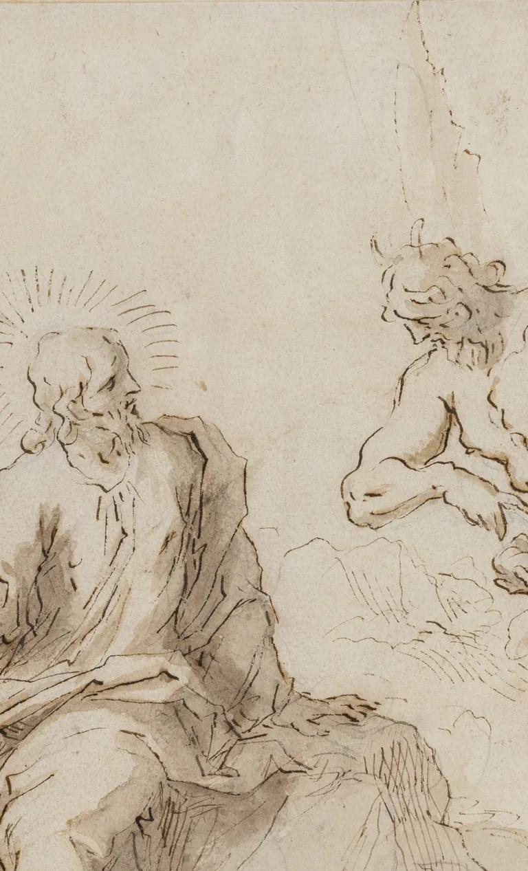 Palma il Giovane, Christ Tempted by the Devil, drawing
