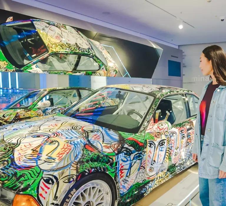 BMW Art Cars gallery display at the BMW Museum
