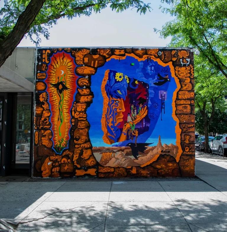Esteban Cabeza de Baca: Ancestral Dreams plaza mural at MoMA PS1
