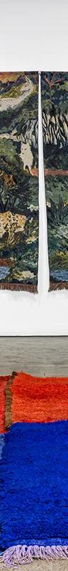 Installation view of You Stretched Diagonally Across It: Contemporary Tapestry at The Fabric Workshop and Museum