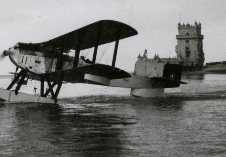 The Santa Cruz seaplane of the first South Atlantic air crossing at the Museu de Marinha