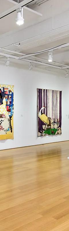 A quilt from Jesse Krimes's Elegy Quilts series at The Fabric Workshop and Museum