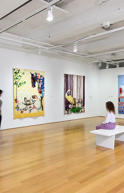 A quilt from Jesse Krimes's Elegy Quilts series at The Fabric Workshop and Museum
