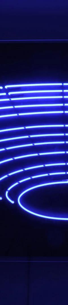 Paolo Scirpa, Il Teatro, 1988-2019, blue neon on wood