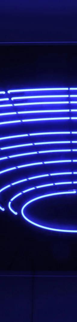 Paolo Scirpa, Il Teatro, 1988-2019, blue neon on wood