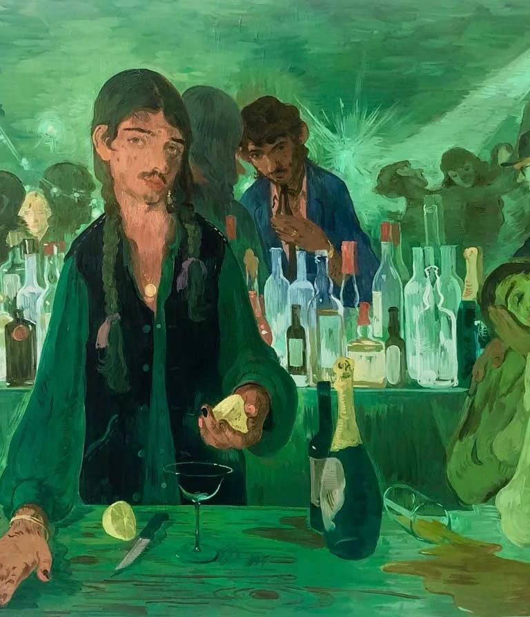 The Bar on East 13th by Salman Toor