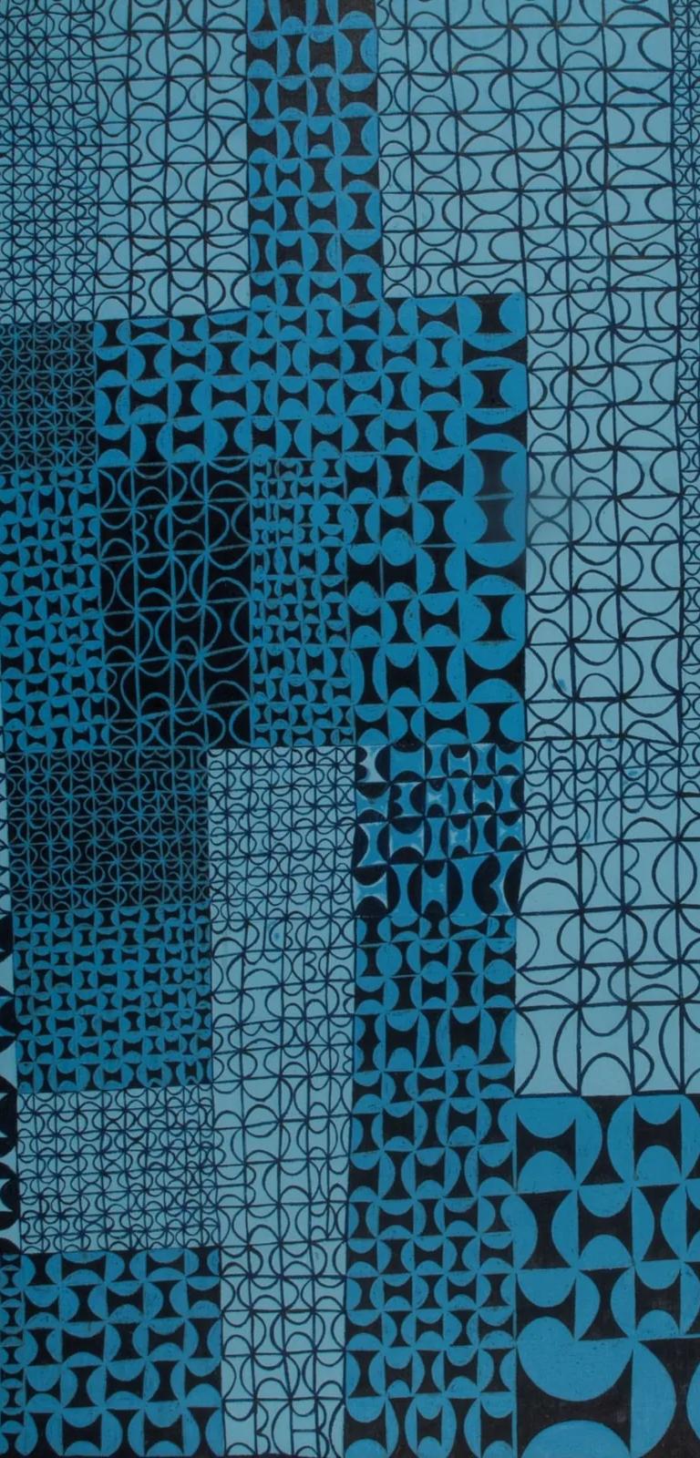 Anwar Jalal Shemza, Blue, Blue, Jazz, 1967, oil on canvas