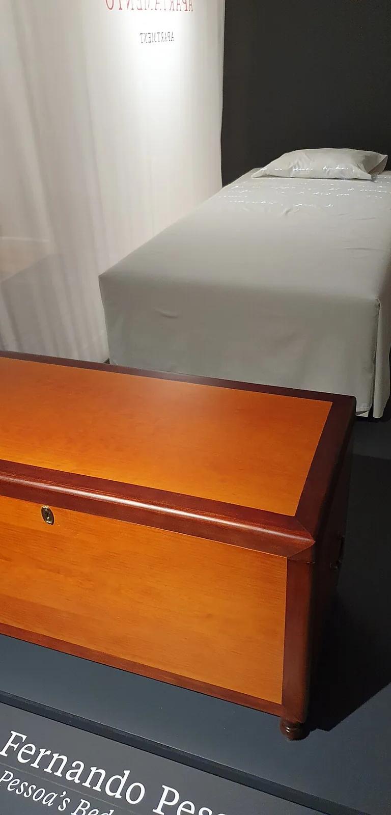 Replica of Fernando Pessoa's trunk (the 'arca'), on display in his bedroom at Casa Fernando Pessoa