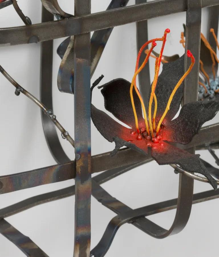 Detail of Abigail Lucien's ironwork sculpture To Unravel a Wrought