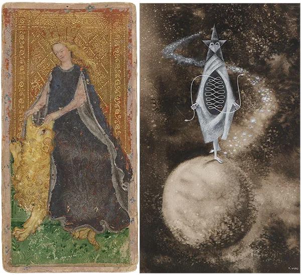 Renaissance and modern tarot cards from the Tarot! exhibition