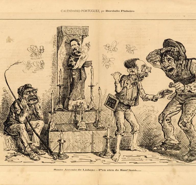 The first Zé Povinho, drawn by Rafael Bordalo Pinheiro in A Lanterna Mágica, 1875