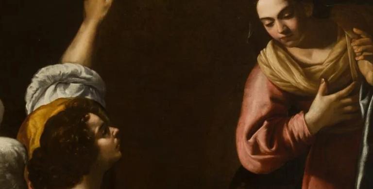 Artemisia Gentileschi, Annunciation (1630), exhibition banner