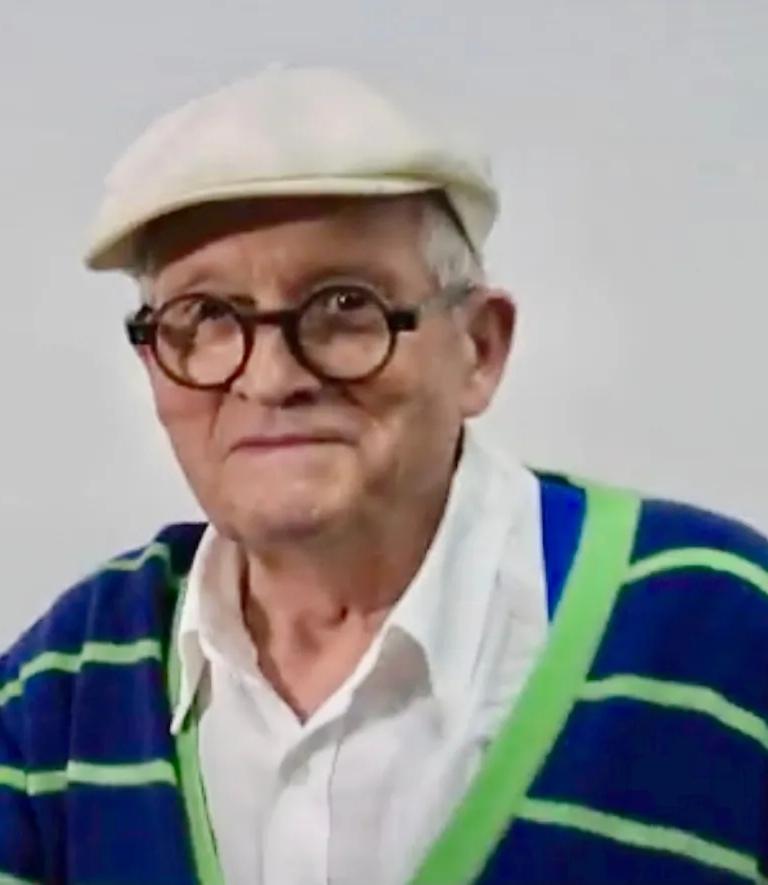 Photograph of David Hockney at Flash Expo, 2017