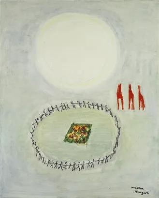 Oil painting by Kaoru Yamaguchi, Kahitsukan collection
