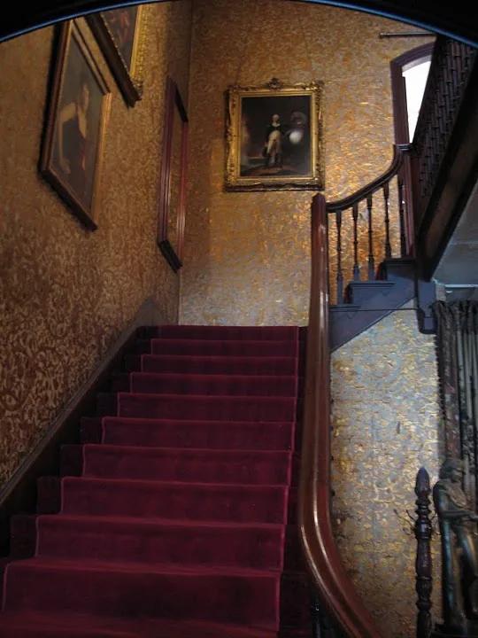 The Victorian entrance foyer of the Gibson House Museum, Boston